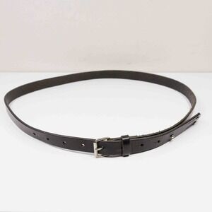 GAP Genuine Leather Black Belt Square Silver Buckle Made in USA Sz S